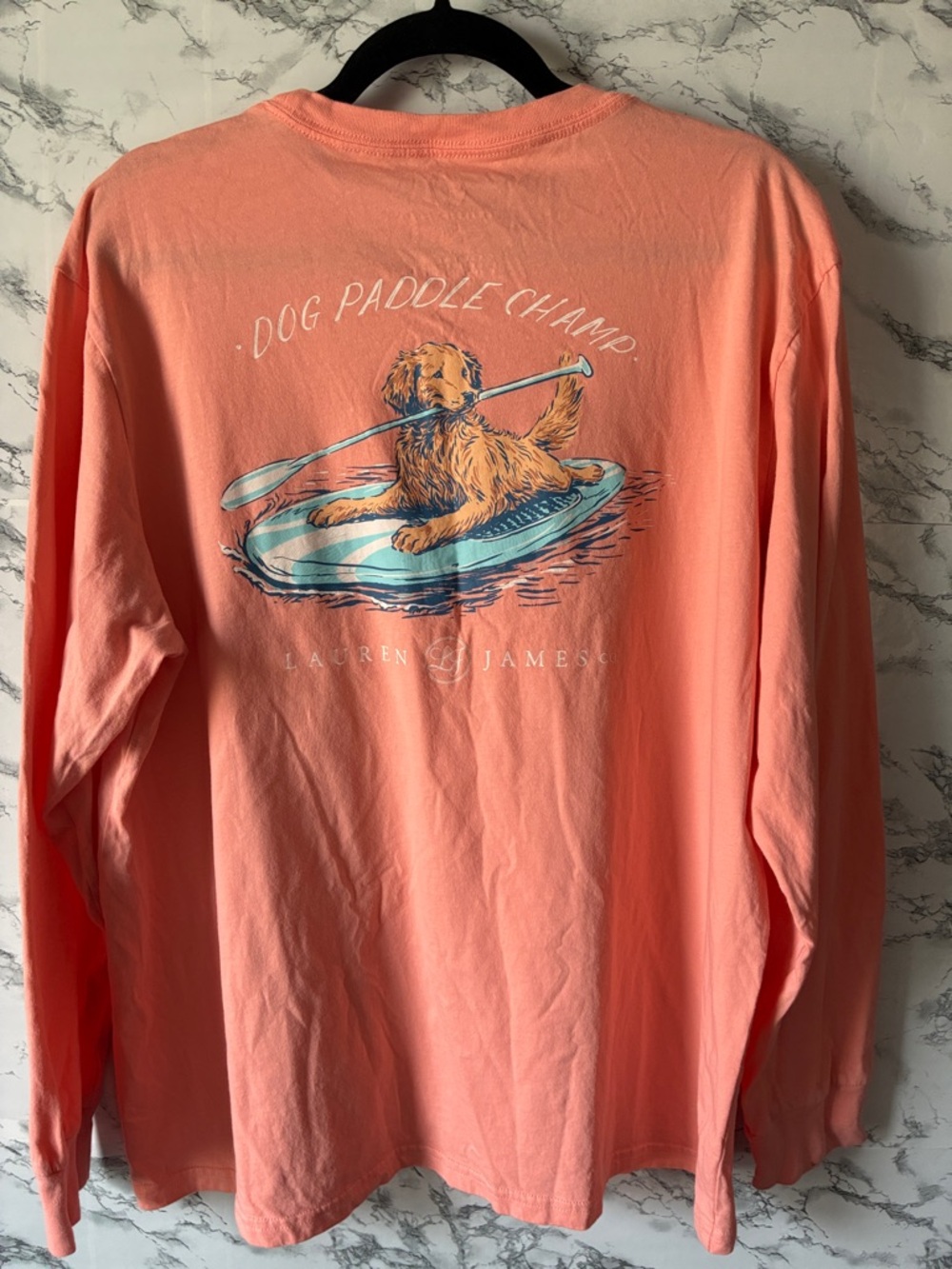 Lauren James XXL Coral Graphic Dog Paddle Long Sleeve